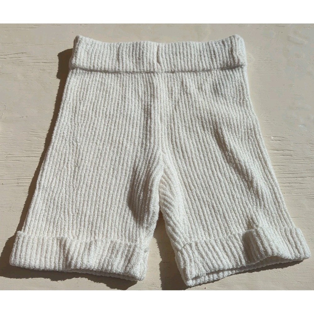 Rag & Bone "Sunny" bright white ribbed knit biker short sz XS EUC Soft